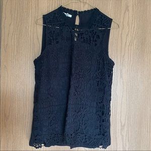 NWOT Black Maurices Lace Top